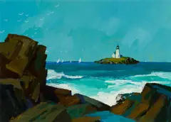 Offshore Light by Edward Howard Betts, Gouache on paper, sold Aug 2024