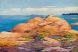 Maine Coast by Will Hutchins, Oil on panel, offered Aug 2024