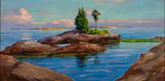 Cape Rosier by Will Hutchins, 1938, Oil on board, offered Aug 2024