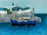 Harbor by William Irvine, Oil on panel, sold Aug 2024