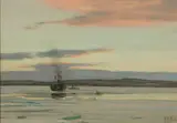Sunset, York, ME by Howard Russell Butler, Pastel on paper, sold Aug 2024