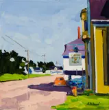 Main St. Stonington by Alfred Chadbourn, 1991, Oil on linen, sold Aug 2024