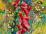 Flowers by Henry Kallem, Acrylic on panel, sold Aug 2024