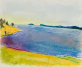 Maine Cove by Wolf Kahn, Pastel on paper, sold Aug 2024