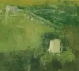 Brownington Fields From a Distance by Stuart Shils, 2002, Oil on panel, offered Aug 2024