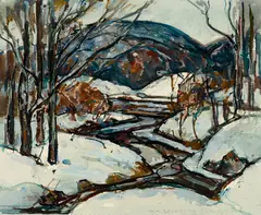 Winter Stream by William Lester Stevens, Watercolor on paper, sold Aug 2024