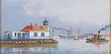 Portland Breakwater Lighthouse by Ira Hamilton, 1912, Oil on board, offered Apr 2023
