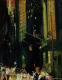 Trinity Church, Wall St. by John R. Grabach, Oil on panel, offered Aug 2022