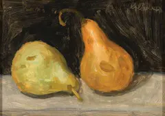 Pears by Robert Kulicke, Oil on board, offered Aug 2022
