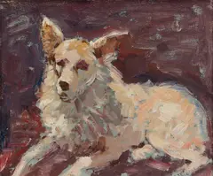 His Dog Rockport by Anthony Thieme, 1927, Oil on panel, offered Aug 2022
