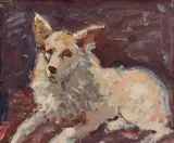His Dog Rockport by Anthony Thieme, 1927, Oil on panel, offered Aug 2022