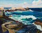 Surf and Ledges by Chris Huntington, Oil on board, offered Aug 2022