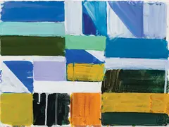 China Lake Series, Maine by Irving B. Haynes, 2003, Acrylic on paper, offered Aug 2022