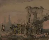 Brooklyn Bridge by Hank Virgona, Watercolor on paper, offered Aug 2022