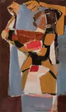 Abstract Figure by Vaclav Vytlacil, Mixed media on paper attached to canvas, offered Aug 2022