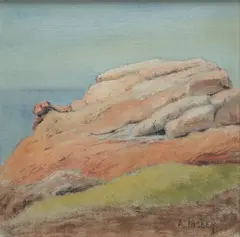 Coast of Maine (Bar Harbor) by Albert Babb Insley, 1904, Oil on canvas mounted to masonite, offered Mar 2022
