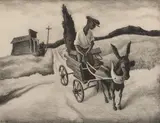 Lonesome Road by Thomas Hart Benton, 1938, Lithograph on paper, offered Aug 2021