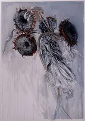 Sunflowers No. 1 by Jimmy Wright, 1994, Pastel and watercolor on paper, offered Aug 2021