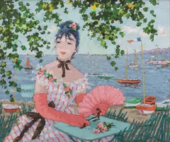 Beachside Portrait by Suzanne Eisendieck, Oil on canvas, offered Aug 2021