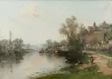 La Seine à Hertlay by Maurice Levis, Oil on canvas, offered Aug 2021