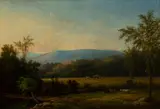 Am. 1815-1907 Landscape with Hay Wagon, Possibly New Hampshire by John W. A. Scott, Oil on canvas, offered Aug 2021