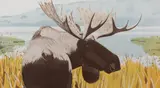 Moose by Alex Katz, 1984, Aquatint in colors, offered Aug 2021
