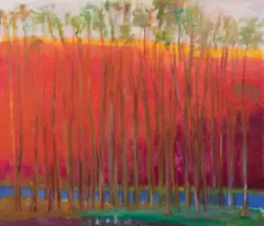 Blue Runs Through It by Wolf Kahn, 2004, Oil on linen, offered Aug 2021