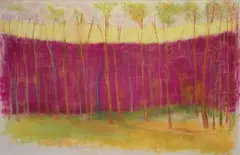 View in Magenta by Wolf Kahn, Pastel on paper, offered Aug 2021