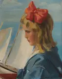 Peggy with the Sailboat by William Wallace Gilchrist, Oil on canvas, offered Aug 2021