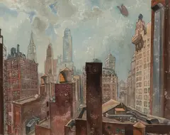 165 West 46th Street N.Y.C. by Arthur Bowen Davies, Gouache and ink on paper, offered Aug 2021
