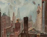 165 West 46th Street N.Y.C. by Arthur Bowen Davies, Gouache and ink on paper, offered Aug 2021