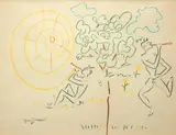 Satyrs Playing Flutes in the Sunshine by Jean Cocteau, Colored pencil and pencil on paper, offered Aug 2021