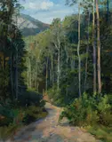 Rough Road by Joel Babb, 1994, Oil on canvas laid to board, offered Aug 2021