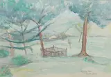 St. Helena by Reynolds Beal, 1934, Watercolor and pencil on paper, offered Aug 2021