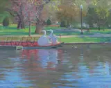 Swan Boats by Sam Vokey, Oil on canvas, offered Aug 2021