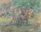 J. Whorf Sketching by Samuel A. Biggin, 1924, Pastel on paper, offered Aug 2021