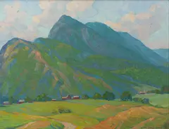 Haystack Mountain by Elwyn George Gowen, 1938, Oil on canvas, offered Aug 2021