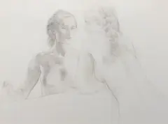 Friends by Leon Kroll, Pencil and charcoal on paper, offered Aug 2021