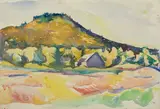 Autumn Farm Landscape by Carl Sprinchorn, Watercolor on paper, offered Aug 2021