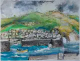 Cornish Town by William Thon, Watercolor on paper, offered Aug 2021