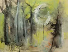 Spring Woods by William Thon, Mixed media on paper, offered Aug 2021