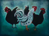 Yard Birds #1 by Philip Barter, 1992, Oil on canvas, offered Aug 2021