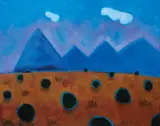 Hacheta (sic) Mts, NM by Philip Barter, 2001, Acrylic on linen, offered Aug 2021