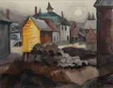 Stonington Main Street by Emily Lansingh Muir, Watercolor on paper, offered Aug 2021