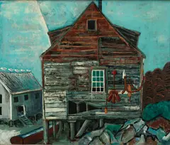 Lobster House, Monhegan Island by Ernest Fiene, c. 1950, Oil on canvas, offered Aug 2021