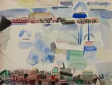 Monhegan Harbor, 1 by Henry Kallem, Watercolor on paper, offered Aug 2021