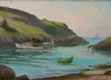 A Summer Day, Monhegan Island, Me. by Elizabeth Jewell, Oil on board, offered Aug 2021