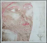 Abstract Portrait by Sacha Thébaud, 1979, Mixed media on canvas, offered Feb 2021