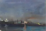 The Delaware River, Towards Camden by Stuart Shils, 1982, Watercolor, offered Feb 2021