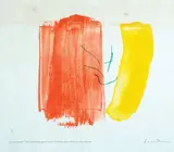 Card by Helen Frankenthaler, 1971, Offset lithograph on Jeff Goodman handmade paper, offered Feb 2021